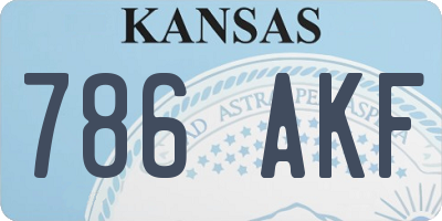 KS license plate 786AKF