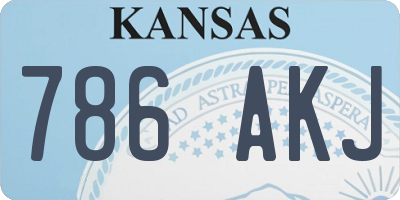 KS license plate 786AKJ