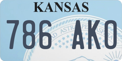 KS license plate 786AKO
