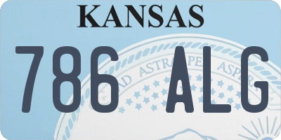 KS license plate 786ALG