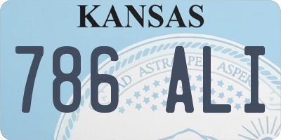 KS license plate 786ALI
