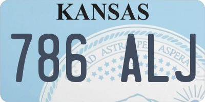 KS license plate 786ALJ