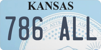 KS license plate 786ALL
