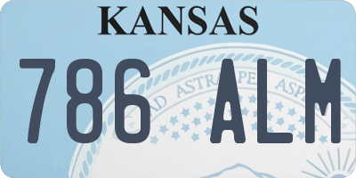 KS license plate 786ALM