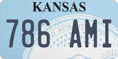 KS license plate 786AMI