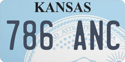 KS license plate 786ANC