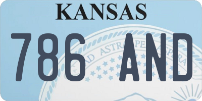 KS license plate 786AND