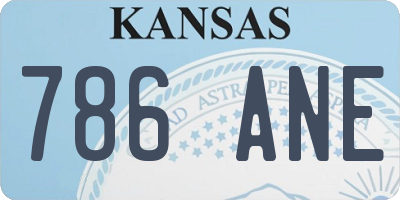 KS license plate 786ANE