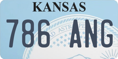 KS license plate 786ANG
