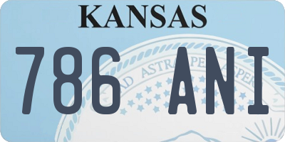 KS license plate 786ANI