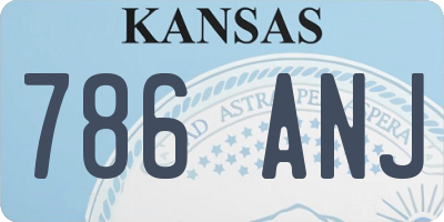 KS license plate 786ANJ
