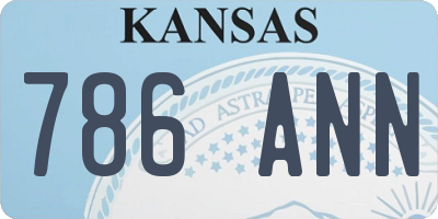 KS license plate 786ANN
