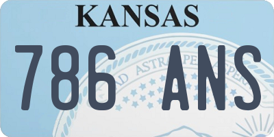 KS license plate 786ANS