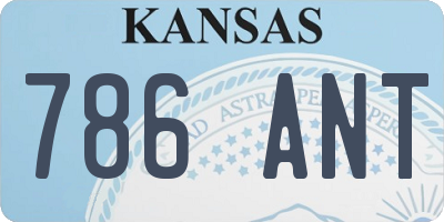 KS license plate 786ANT