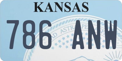 KS license plate 786ANW