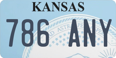 KS license plate 786ANY