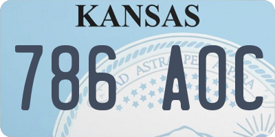 KS license plate 786AOC
