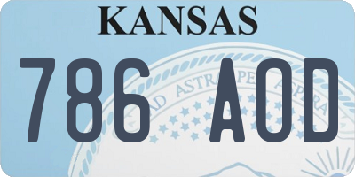 KS license plate 786AOD