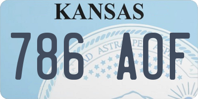 KS license plate 786AOF