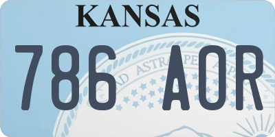 KS license plate 786AOR