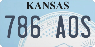 KS license plate 786AOS