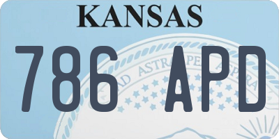 KS license plate 786APD