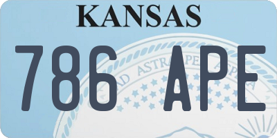 KS license plate 786APE