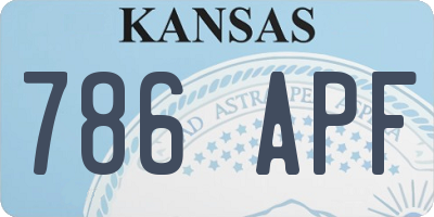 KS license plate 786APF