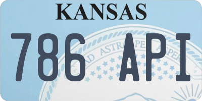 KS license plate 786API
