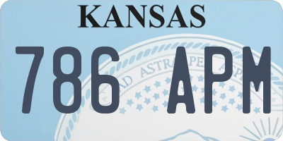KS license plate 786APM
