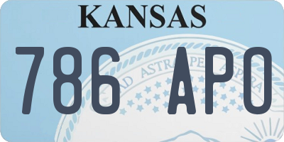 KS license plate 786APO