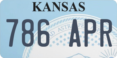 KS license plate 786APR