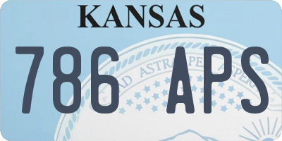 KS license plate 786APS