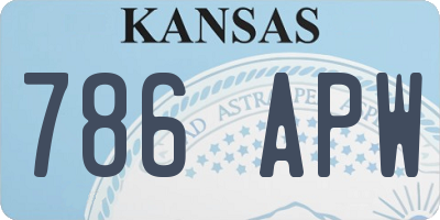 KS license plate 786APW