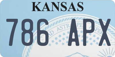 KS license plate 786APX
