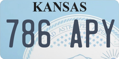 KS license plate 786APY