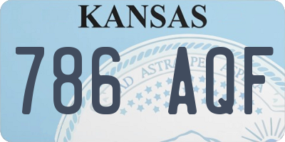 KS license plate 786AQF