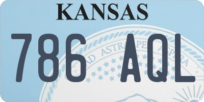 KS license plate 786AQL