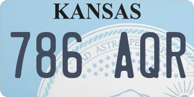 KS license plate 786AQR