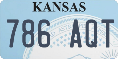 KS license plate 786AQT