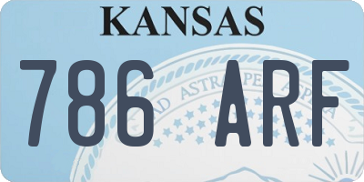KS license plate 786ARF