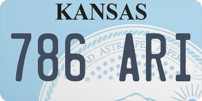 KS license plate 786ARI