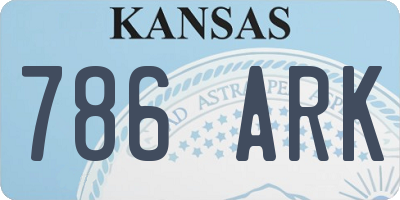 KS license plate 786ARK
