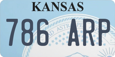 KS license plate 786ARP