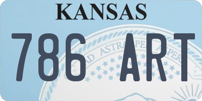 KS license plate 786ART
