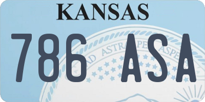 KS license plate 786ASA