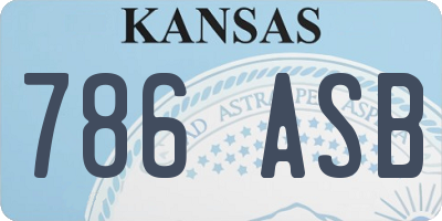 KS license plate 786ASB
