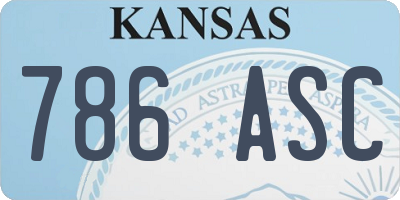 KS license plate 786ASC