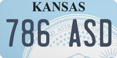 KS license plate 786ASD