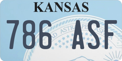 KS license plate 786ASF